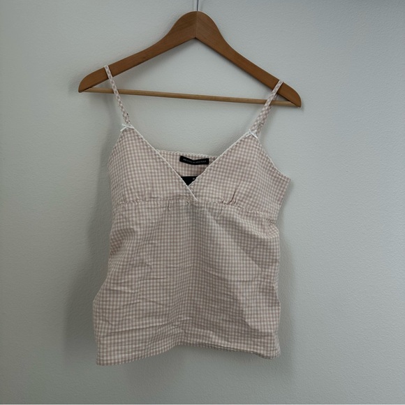Brandy melville pink gingham bow tank top - Picture 2 of 7